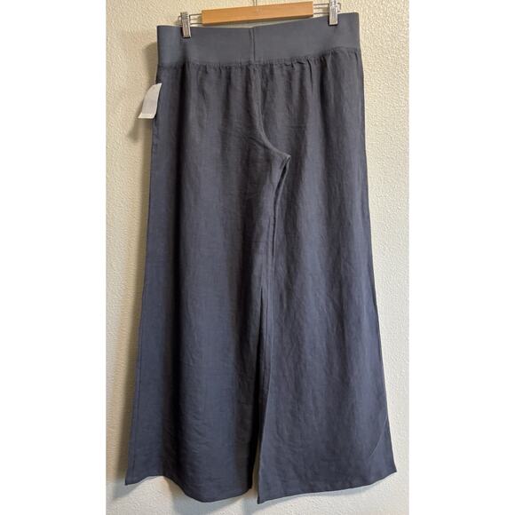 NWT Krisa By Revolve Size XL 100% Linen Wide Leg Gray Pants Lagenlook Grunge - Picture 2 of 12